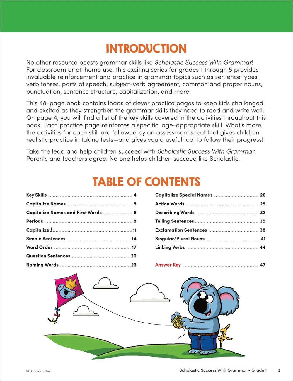 Scholastic Success With Grammar, Grade 1 Workbook - MakoStars Online Store