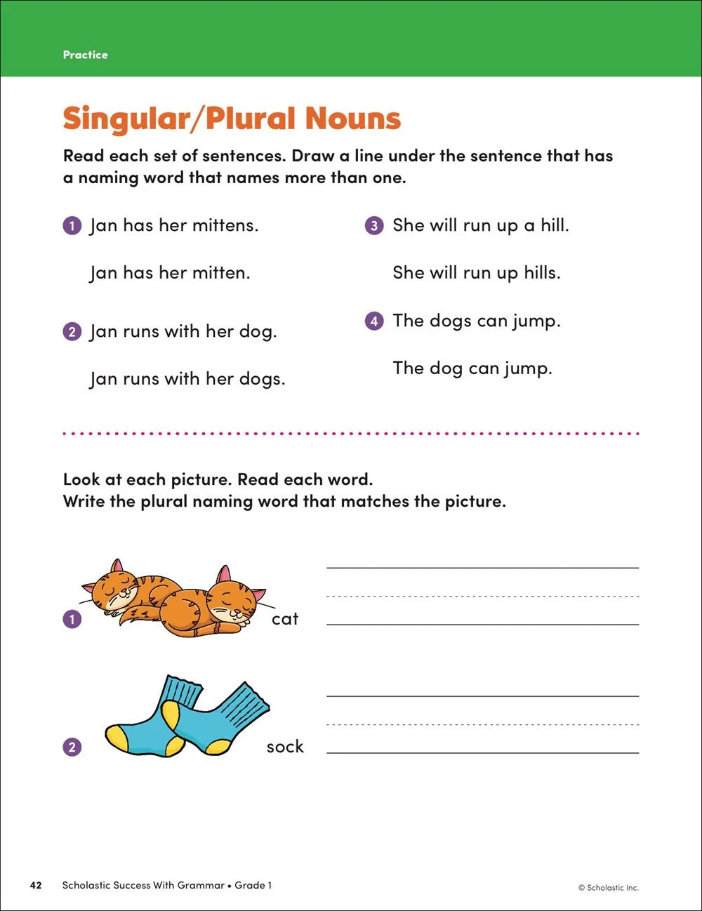 Scholastic Success With Grammar, Grade 1 Workbook - MakoStars Online Store