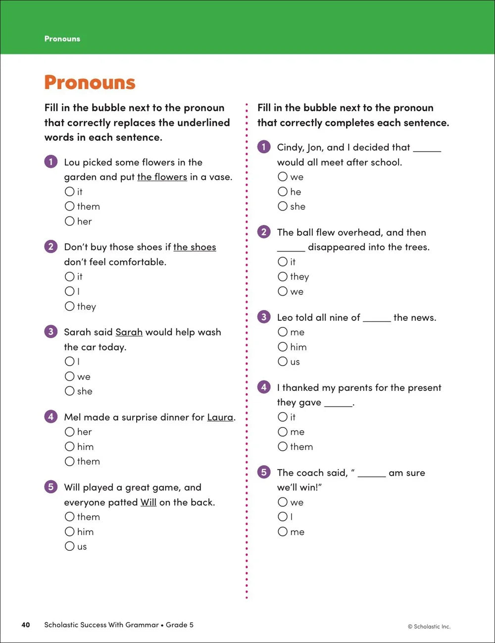 Scholastic Success with Grammar Grade 5 Workbook - MakoStars Online Store