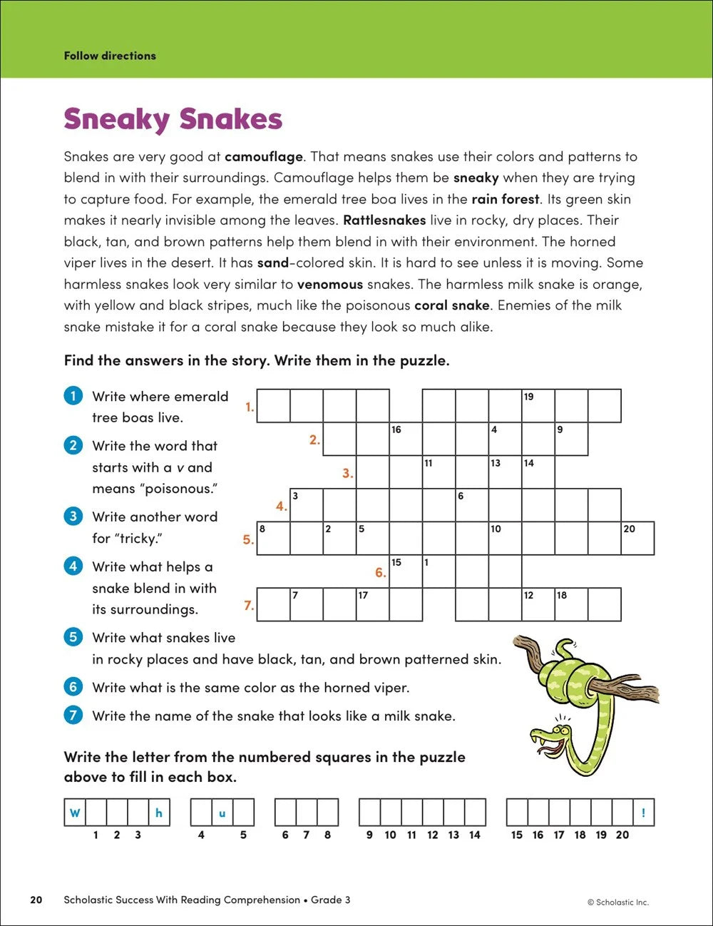 Scholastic Success with Reading Comprehension Grade 3 Workbook - MakoStars Store | English Books and Study Materials