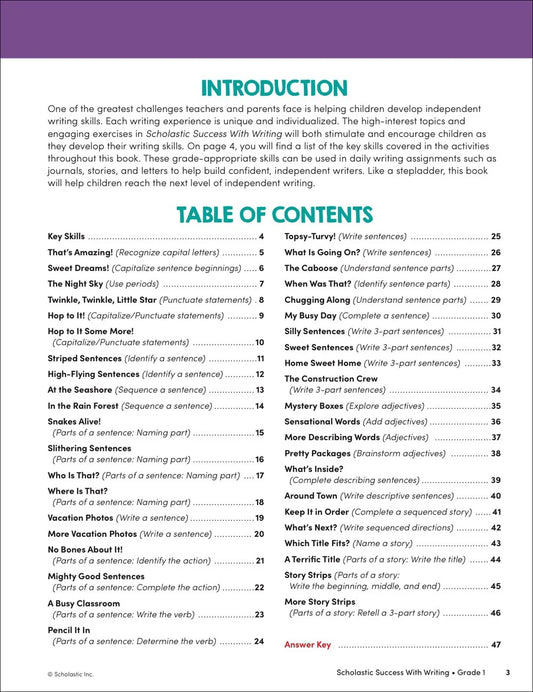 Scholastic Success with Writing Grade 1 Workbook - MakoStars Online Store