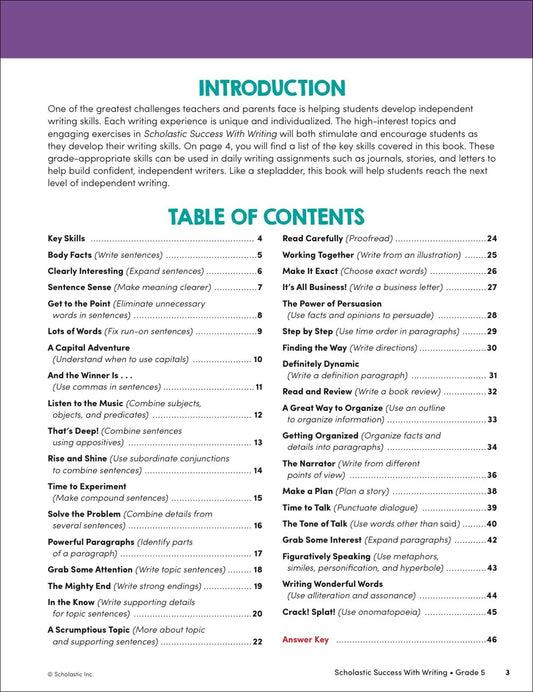 Scholastic Success with Writing Grade 5 Workbook - MakoStars Online Store