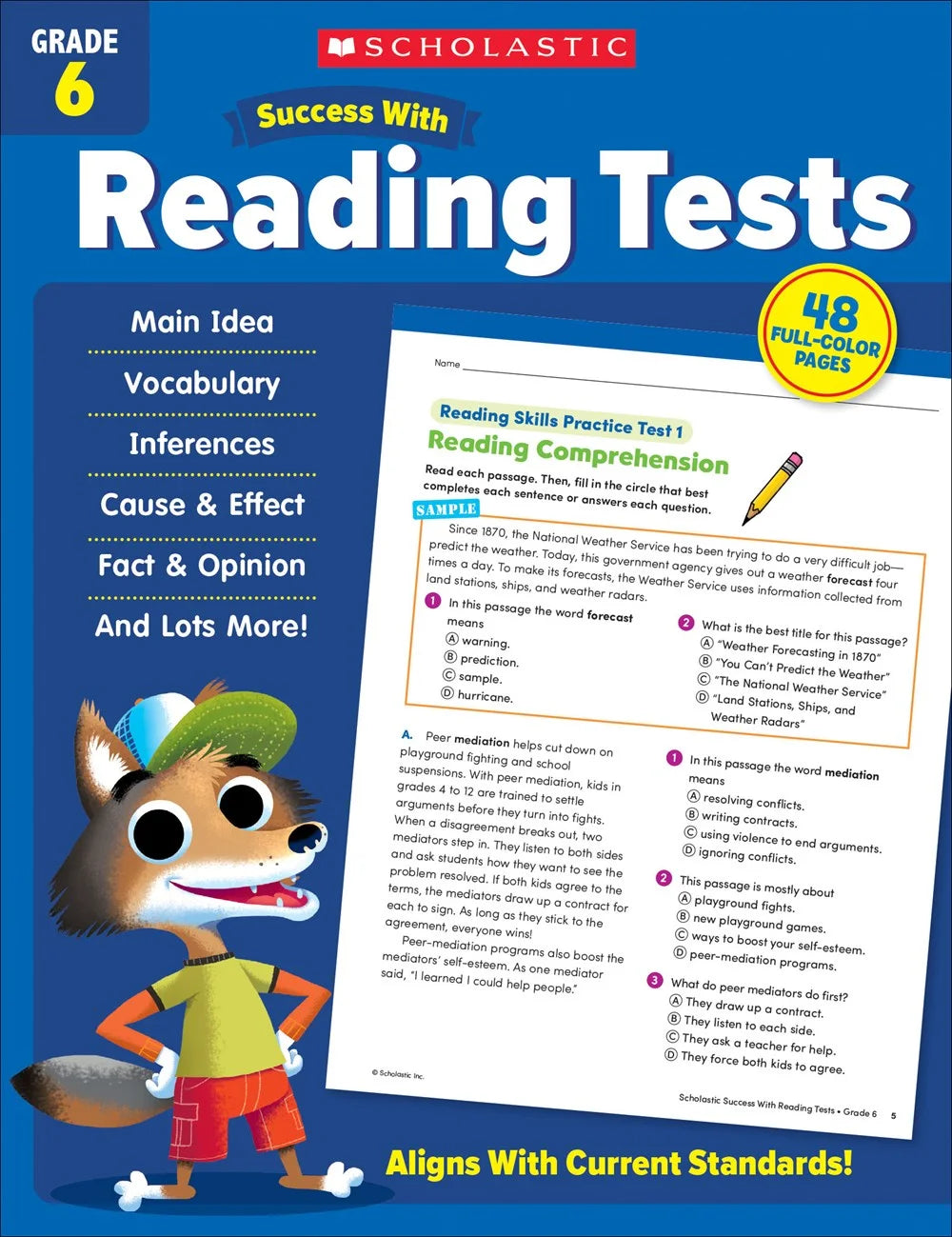 Scholastic Success with Reading Tests Grade 6 Workbook - MakoStars Store | English Books and Study Materials