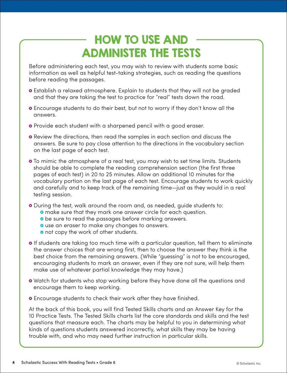 Scholastic Success with Reading Tests Grade 6 Workbook - MakoStars Store | English Books and Study Materials