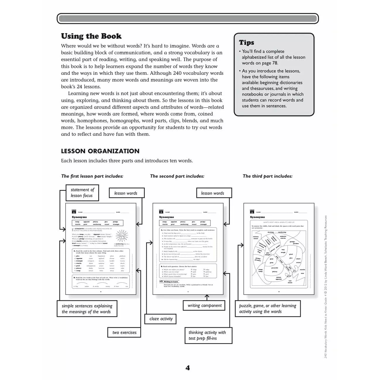 240 Vocabulary Words Kids Need to Know: Grade 4 - MakoStars Online Store