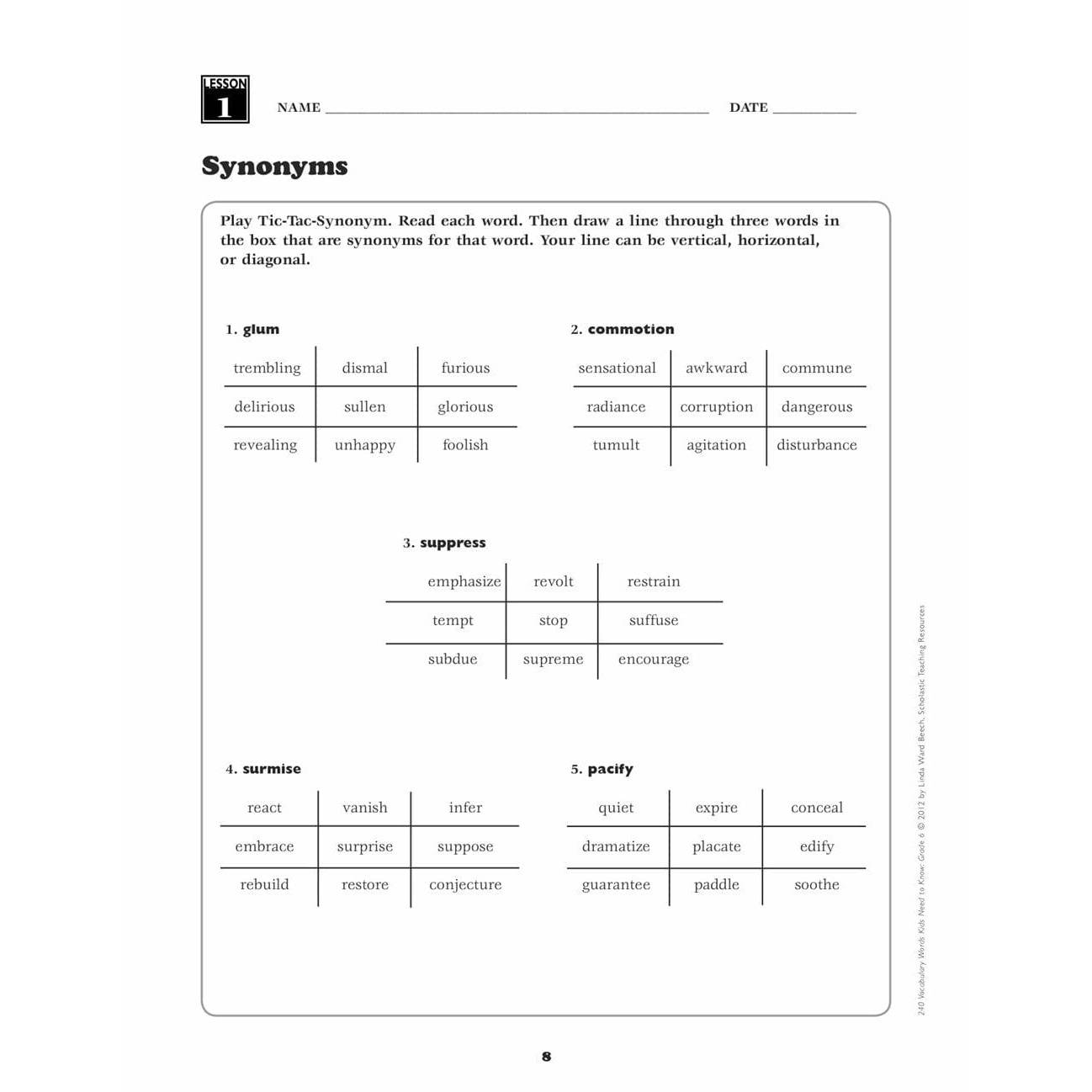 240 Vocabulary Words Kids Need to Know: Grade 6 - MakoStars Online Store