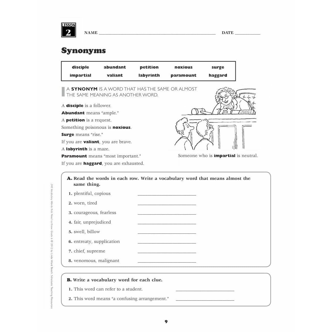 240 Vocabulary Words Kids Need to Know: Grade 6 - MakoStars Online Store