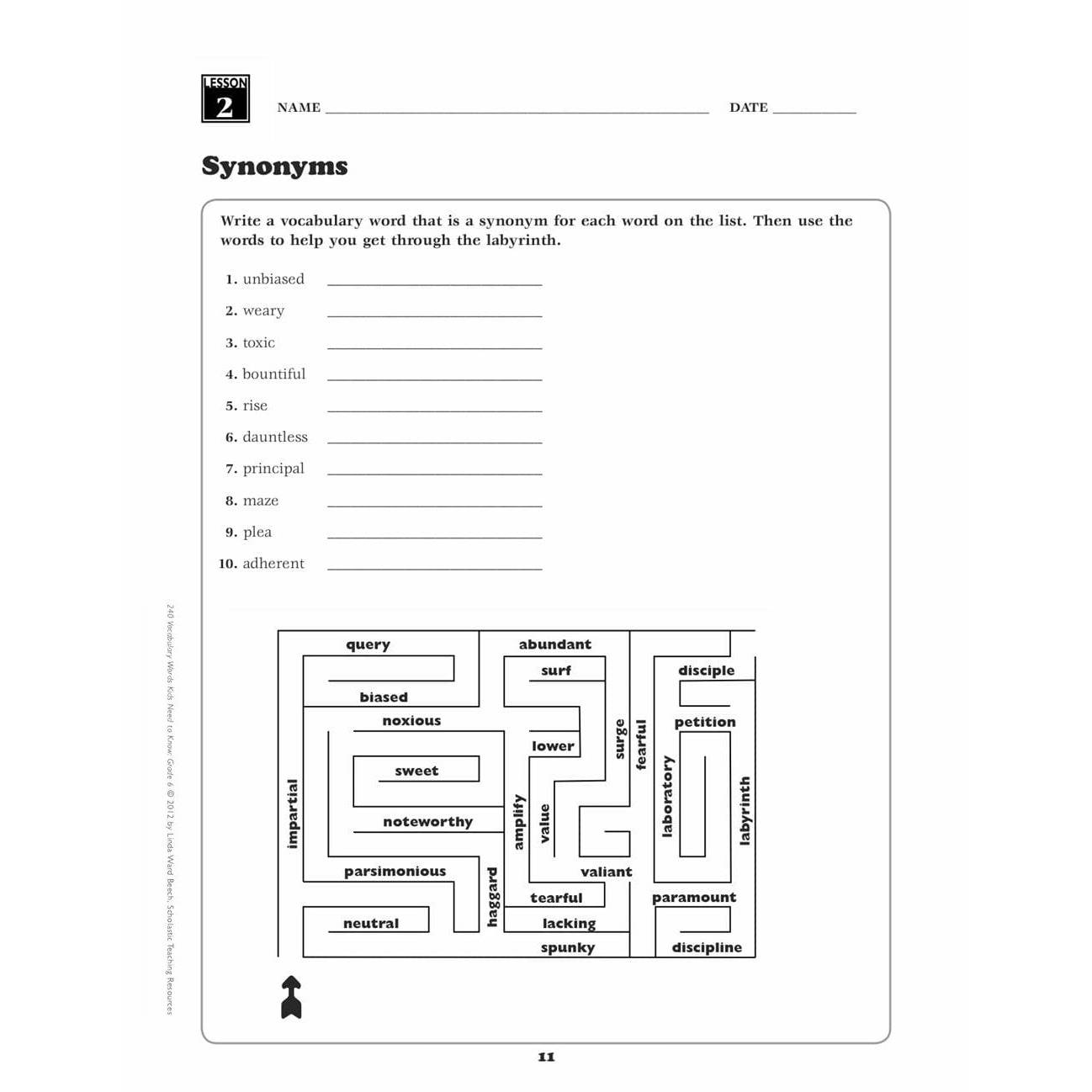 240 Vocabulary Words Kids Need to Know: Grade 6 - MakoStars Online Store