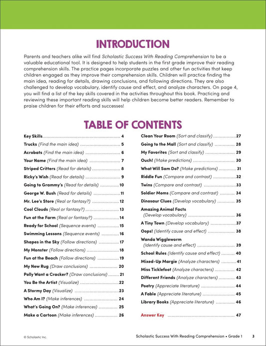 Scholastic Success with Reading Comprehension Grade 1 Workbook - MakoStars Online Store