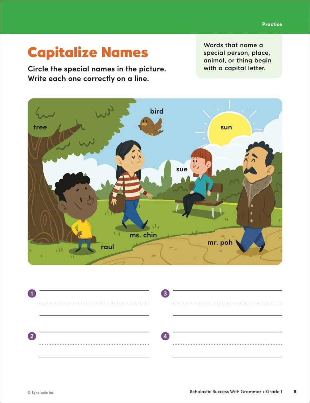 Scholastic Success With Grammar, Grade 1 Workbook - MakoStars Online Store