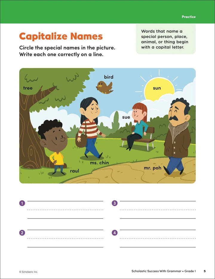 Scholastic Success With Grammar, Grade 1 Workbook - MakoStars Online Store