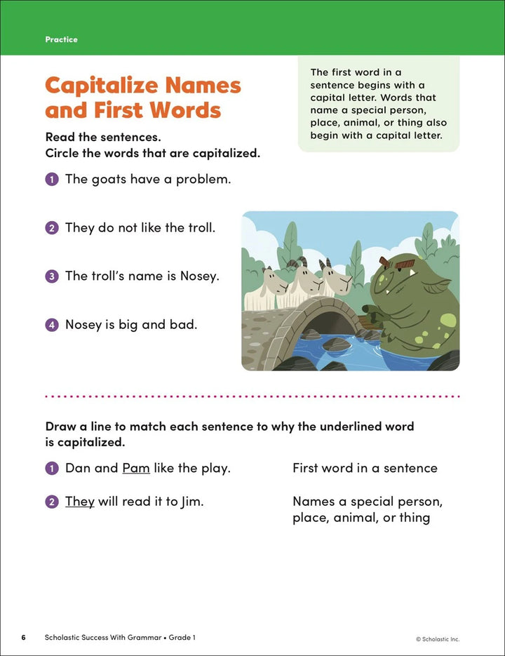 Scholastic Success With Grammar, Grade 1 Workbook - MakoStars Online Store