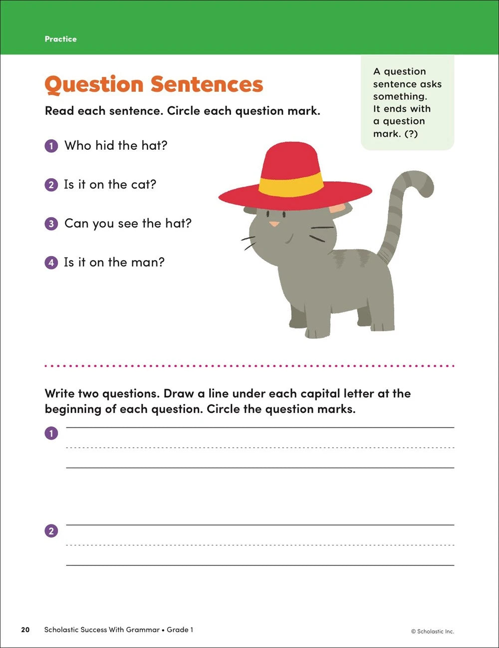 Scholastic Success With Grammar, Grade 1 Workbook - MakoStars Online Store