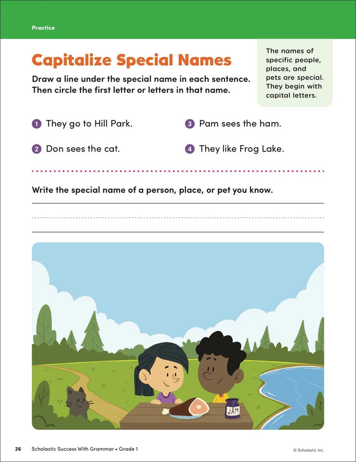 Scholastic Success With Grammar, Grade 1 Workbook - MakoStars Online Store