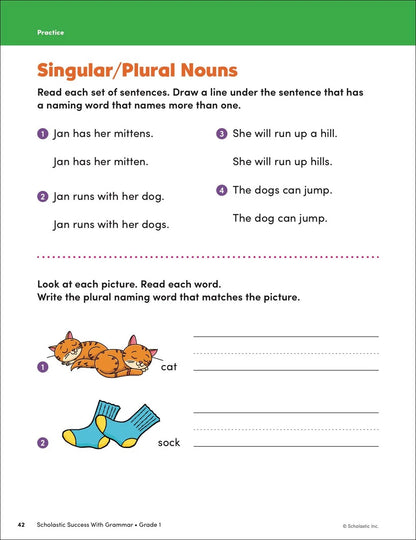 Scholastic Success With Grammar, Grade 1 Workbook - MakoStars Online Store