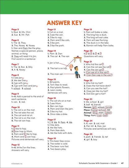 Scholastic Success With Grammar, Grade 1 Workbook - MakoStars Online Store