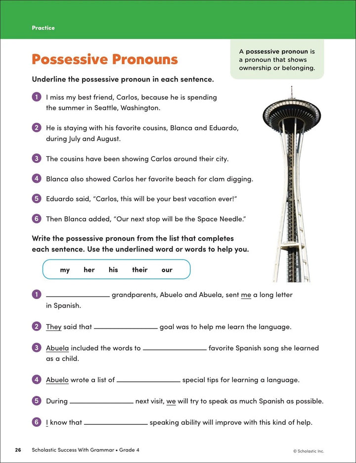 Scholastic Success with Grammar Grade 4 Workbook - MakoStars Online Store