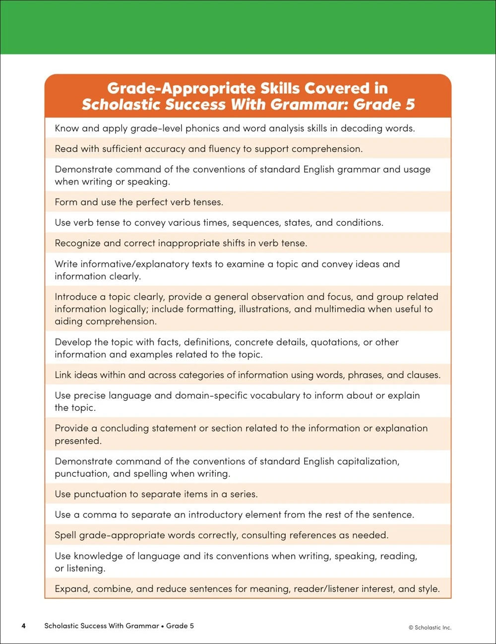 Scholastic Success with Grammar Grade 5 Workbook - MakoStars Online Store