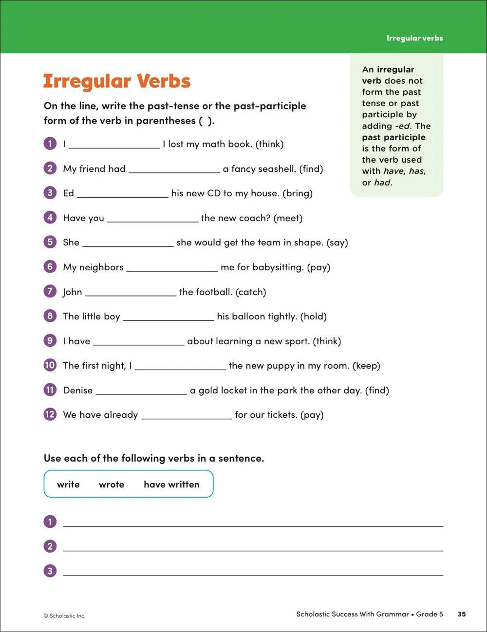 Scholastic Success with Grammar Grade 5 Workbook - MakoStars Online Store