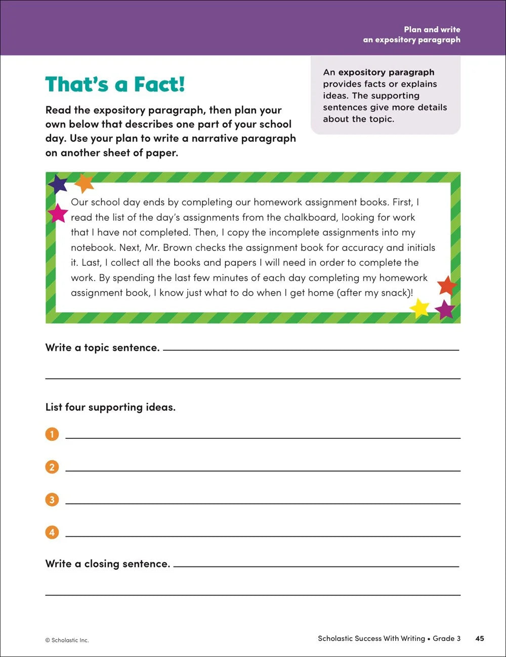 ライティングで学ぶ学業の成功 3年生用ワークブック - マコスターズオンラインストア