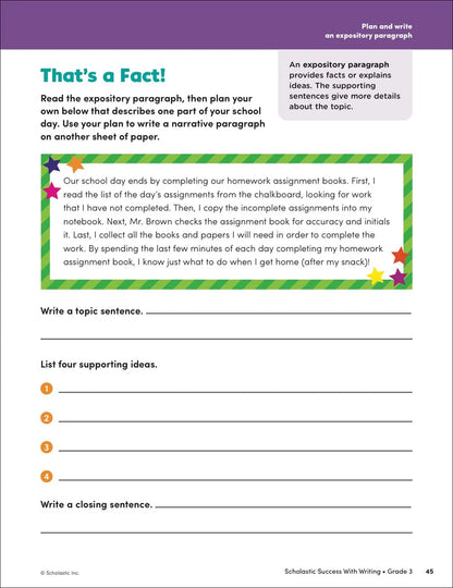 Scholastic Success with Writing Grade 3 Workbook - MakoStars Online Store