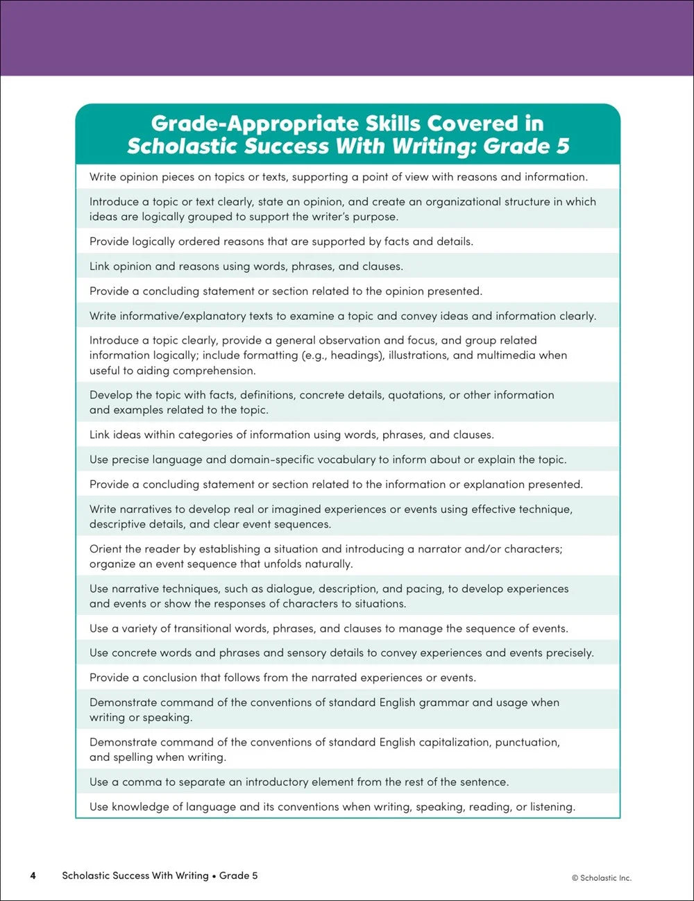 ライティングで学ぶ学業の成功 5年生用ワークブック - マコスターズオンラインストア