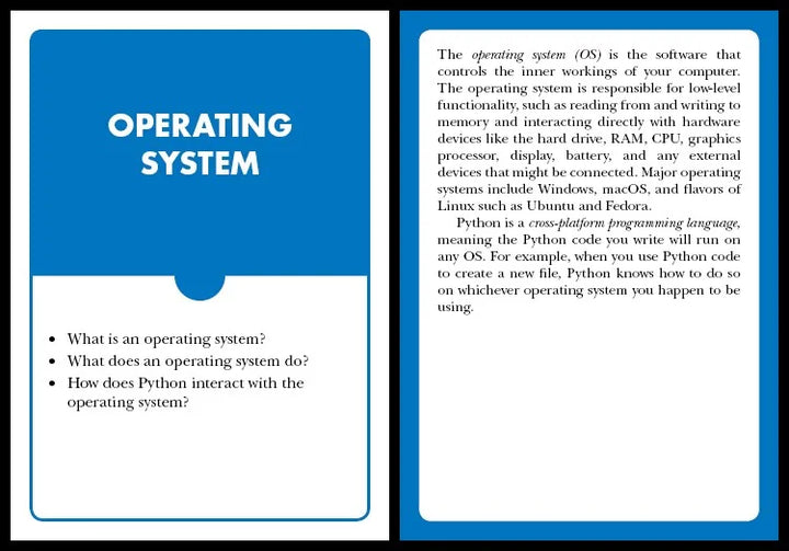 Python Flash Cards : Syntax, Concepts, and Examples