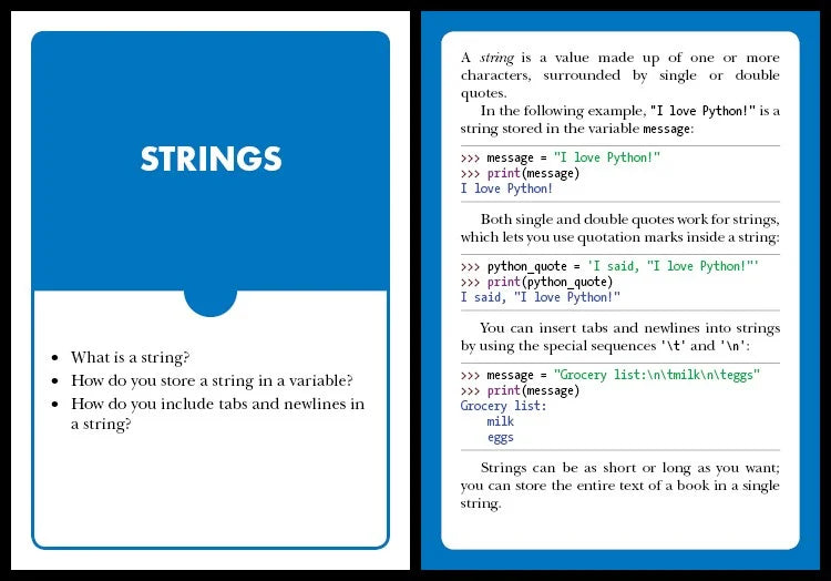 Python Flash Cards : Syntax, Concepts, and Examples