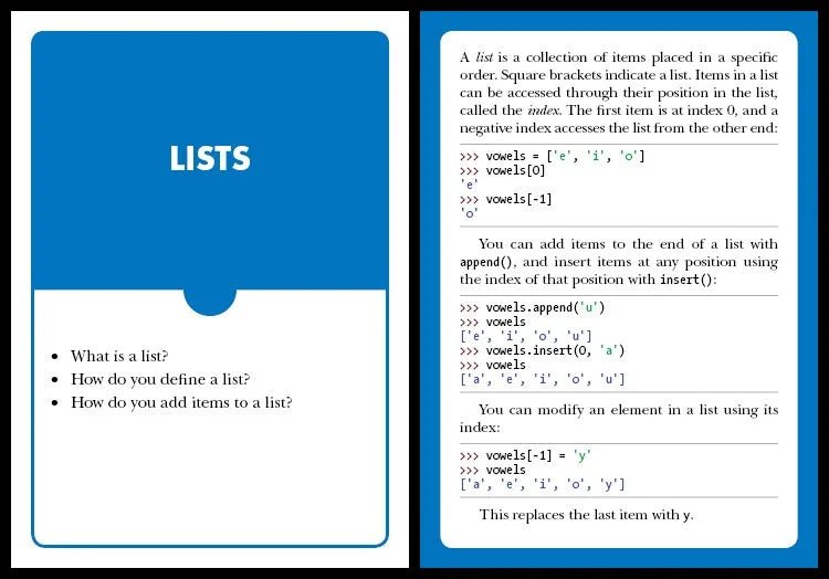Pythonフラッシュカード：構文、概念、例題
