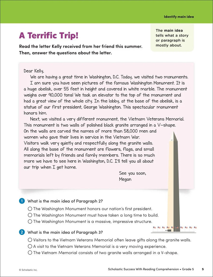 Scholastic Success with Reading Comprehension Grade 5 Workbook - MakoStars Store | English Books and Study Materials