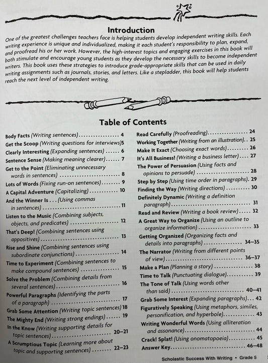 Scholastic Success With Writing: Grade 5 Workbook - MakoStars Online Store