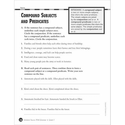 Scholastic Success With Grammar: Grade 5 Workbook - MakoStars Online Store