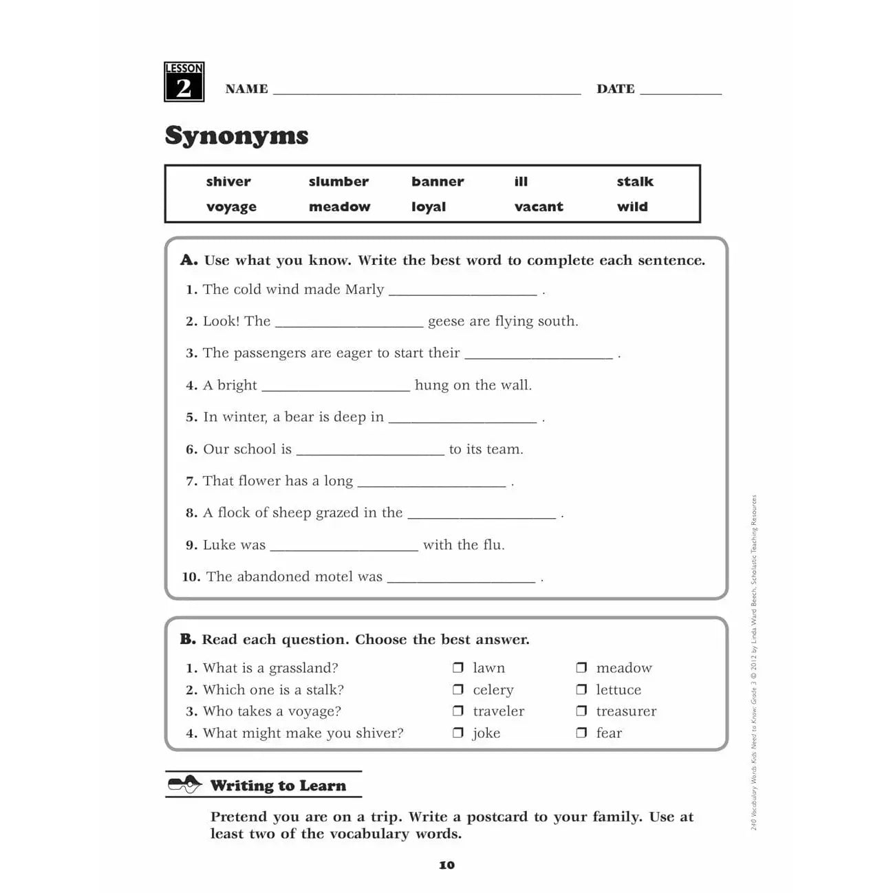 240 Vocabulary Words Kids Need to Know: Grade 3 - MakoStars Online Store
