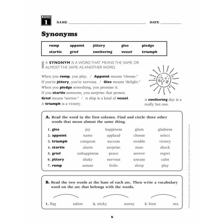 240 Vocabulary Words Kids Need to Know: Grade 4 - MakoStars Online Store