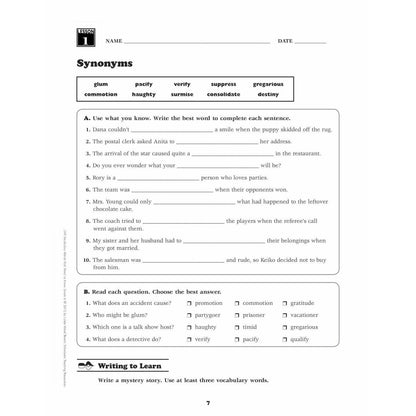 240 Vocabulary Words Kids Need to Know: Grade 6 - MakoStars Online Store